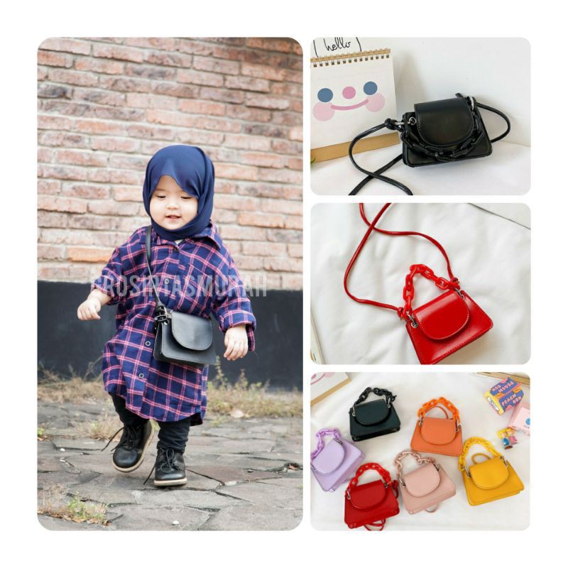 Tas Selempang Anak perempuan mini RANTAI / tas bahu anak rantai