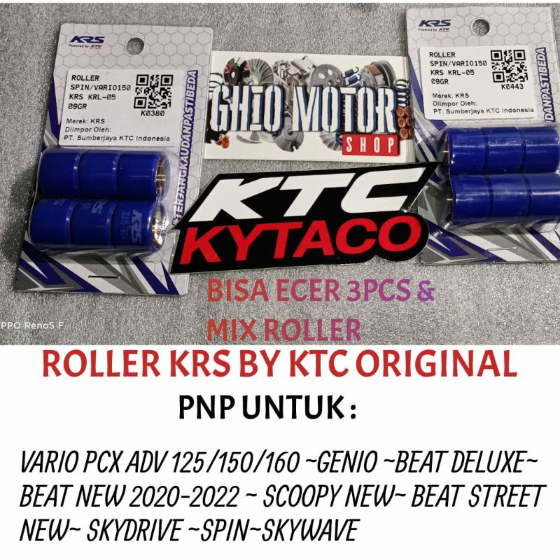 ROLLER KRS VARIO 125 ROLER LOLER RULER KRS BY KTC KITACO RACING ORIGINAL VARIO 125 150 160 PCX ADV GENIO SCOOPY 2021-2022 BEAT DELUXE BEAT NEW LED BEAT STREET NEW 2020 BEAT 2021GENIO ROLLER KTS BEAT 2020 LOLER RACING KRS KTC 100% ORIGINAL 8 9 10 11 12 GRM