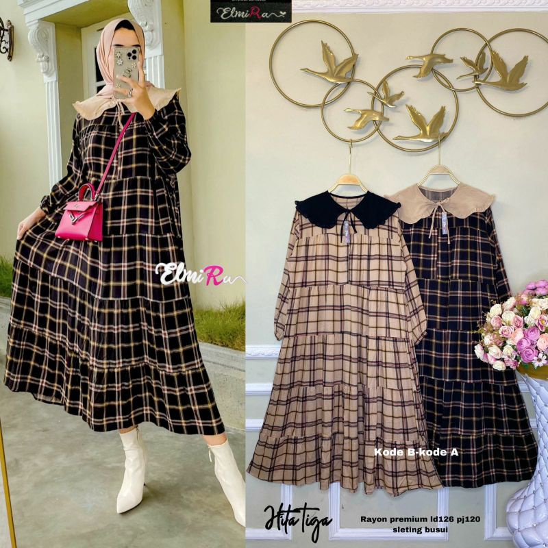 HITA TIGA BY ELMIRA (MIDI DRESS MUSLIMAH) Dress wanita rekomended
