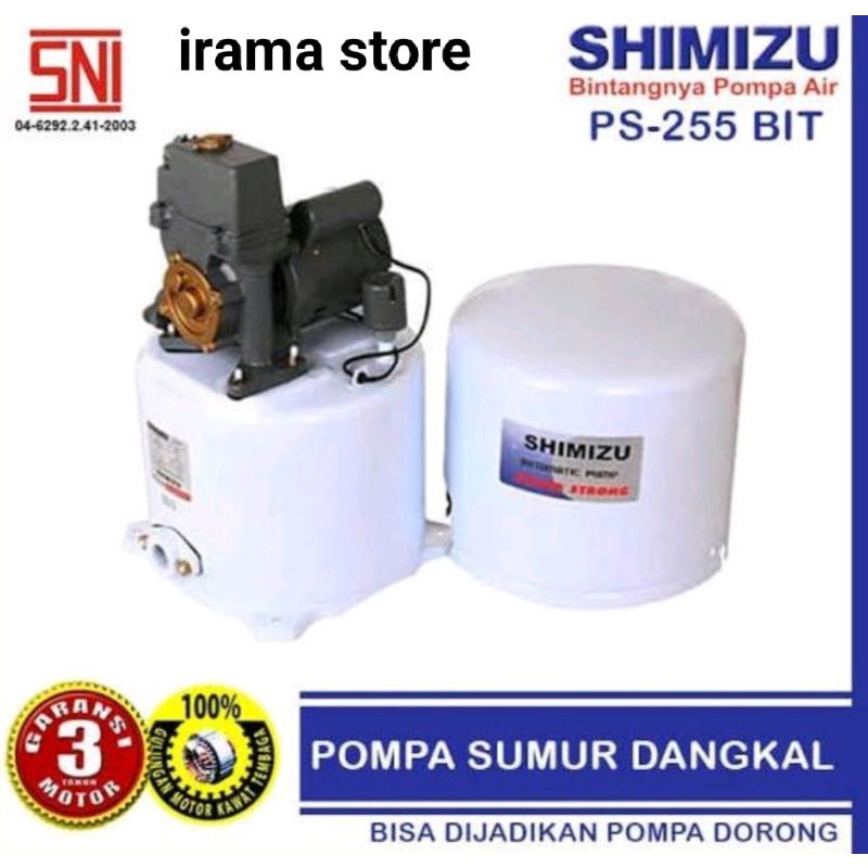 Pompa air Shimizu PS 255 BIT Pompa Pendorong Shimizu tangki PC 255 bit