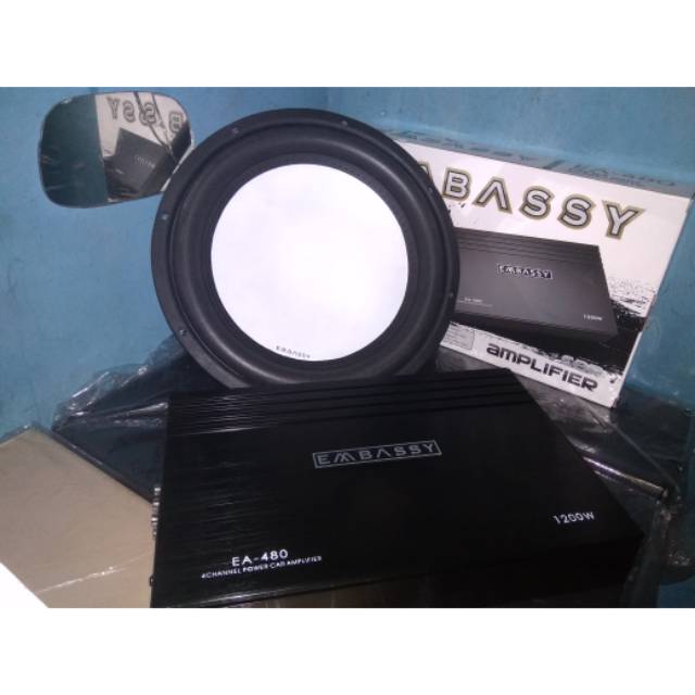 Paket audio power dan subwofer embassy audio mobil