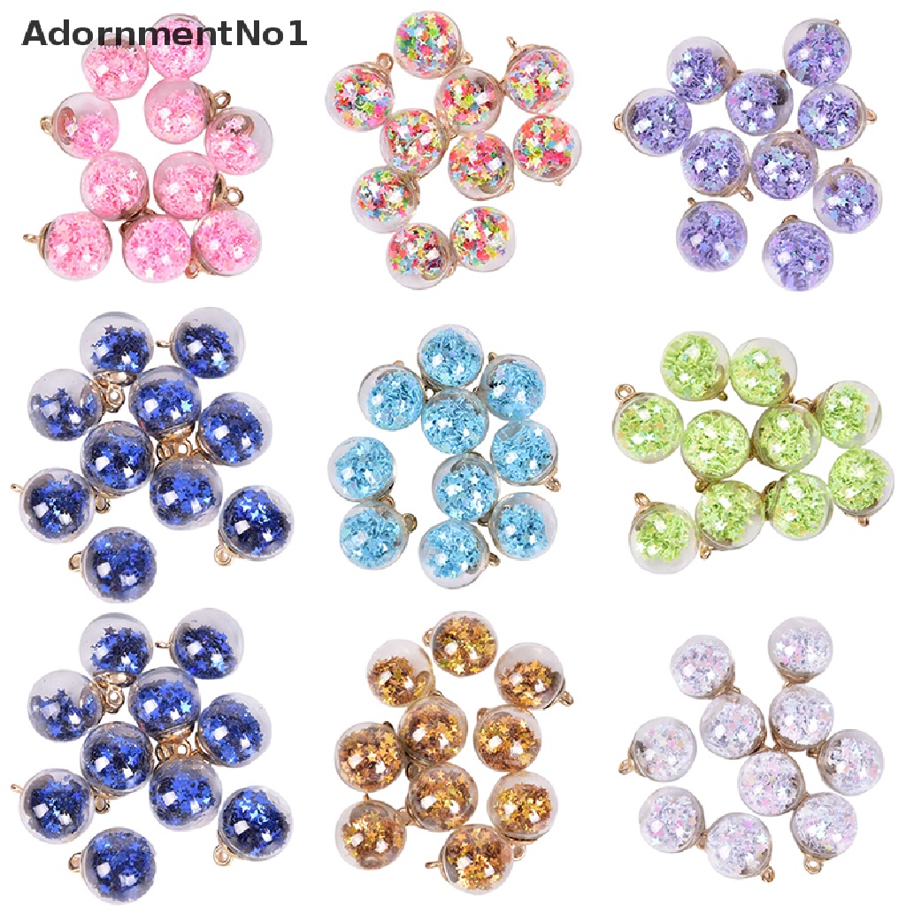 (AdornmentNo1) 10pcs / Set Liontin Bola Kaca Bentuk Pentagram Untuk Membuat Perhiasan DIY