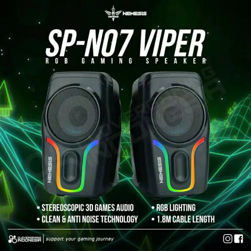 SPEAKER GAMING RGB NYK NEMESIS VIPER SP-N07, SPEAKER KABEL NYK SP N07 VIPER RGB GAMING SPEAKER