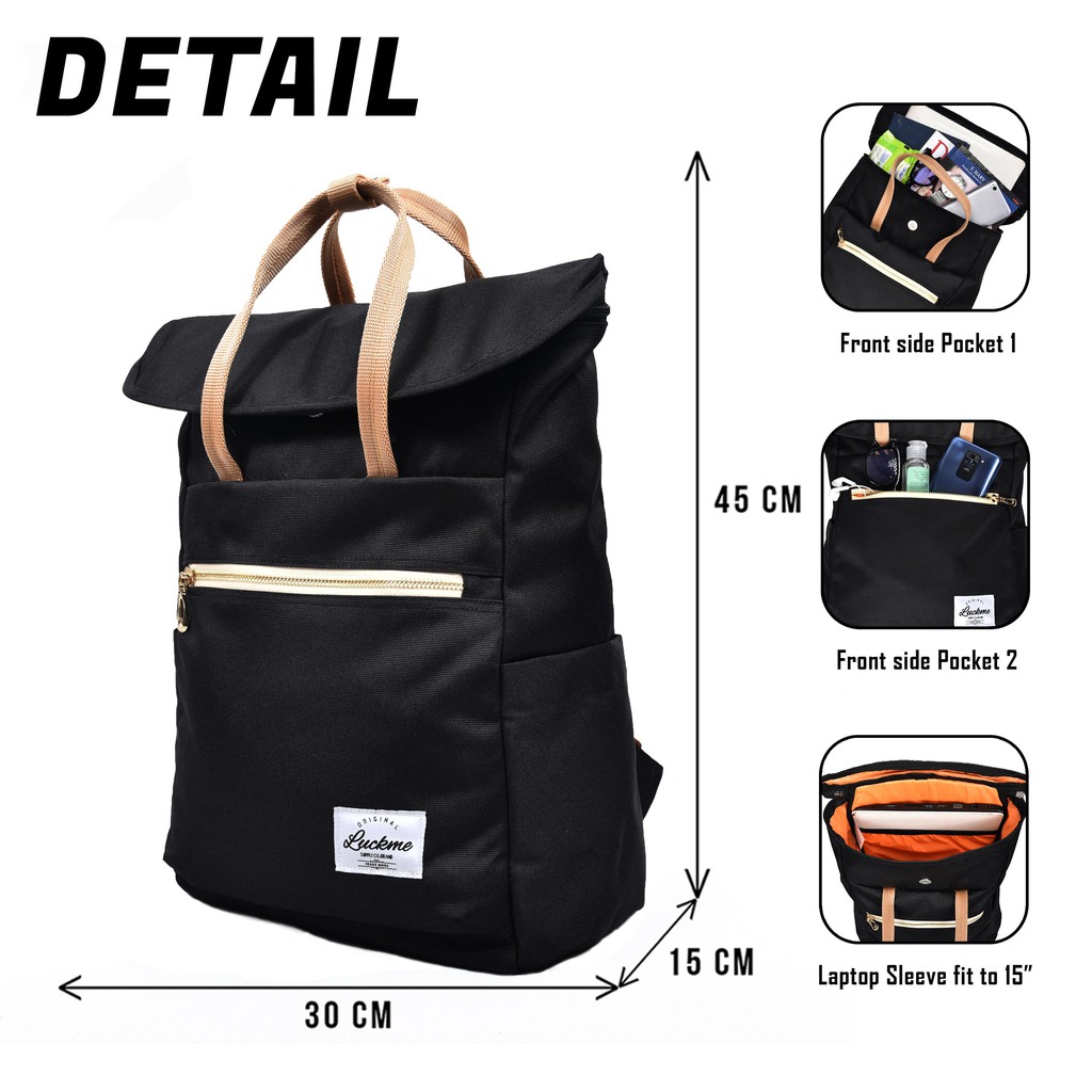 LM 02 Tas Ransel Backpack gendong distro Bag pack wanita sekolah waterproof Luckme-2