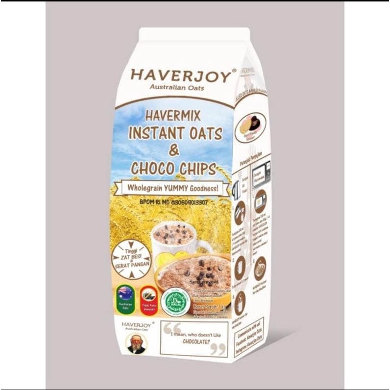 

Haverjoy Instan dan Instan + choco chips 500 gram
