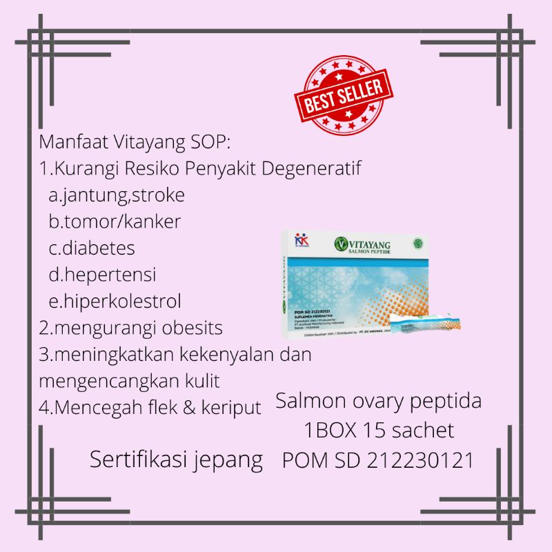 Vitayang Salmon ovary peptida Vitayang SOP suplemen kesehatan healthy inside beauty outside multivit