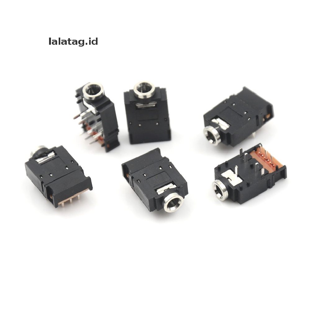 (Flyag) 5pcs PJ-307 Soket Jack Audio 3.5mm Stereo Dual Track Untuk Headphone