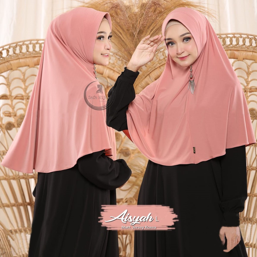 JILBAB INSTAN TERBARU HIJAB BERGO JERSEY AISYAH SIZE L KERUDUNG TERMURAH SAFA HIJAB