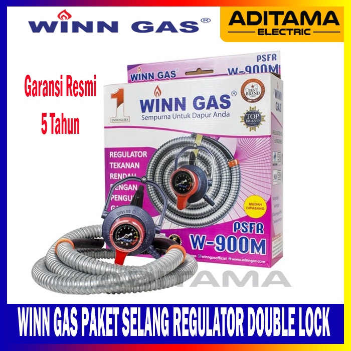 WINN GAS PAKET SELANG REGULATOR DOUBLE LOCK SYSTEM PSFR W-900M W900 M