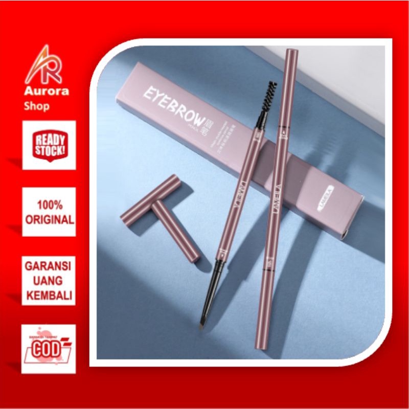 LAMEILA Pensil Alis 4 Warna Double Heads Eyebrow Pencil Waterproof By AURORA 832