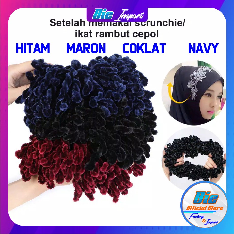 Ikat Rambut Ubur-ubur / Kunciran Rambut Cendol Hijab