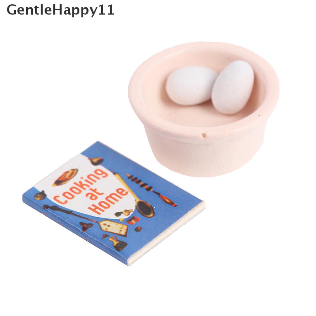 Gentlehappy Mainan Miniatur Mangkok + Pengocok Telur Skala 1: 12 Untuk Aksesoris Rumah Boneka