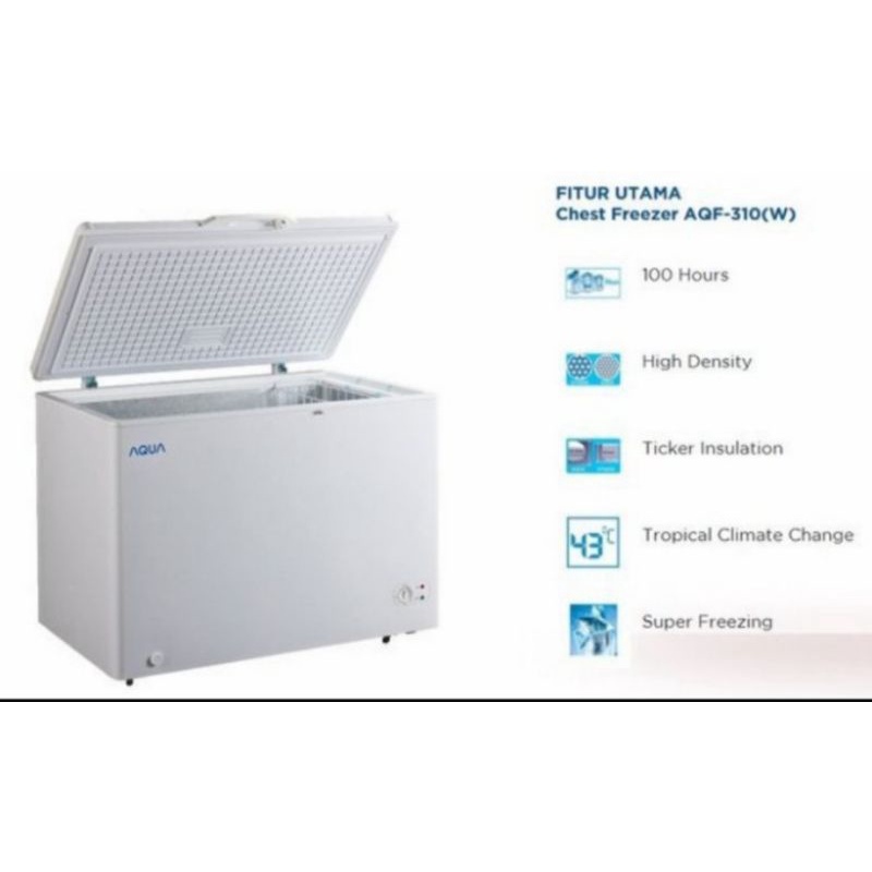 CHEST FREEZER AQUA AQF - 310 300 LITER / FREEZER BOX DAGING , ICE CREAM