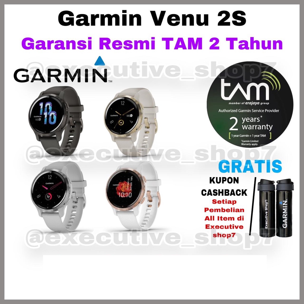 Garmin Venu 2s - Garansi Resmi TAM 2 Tahun