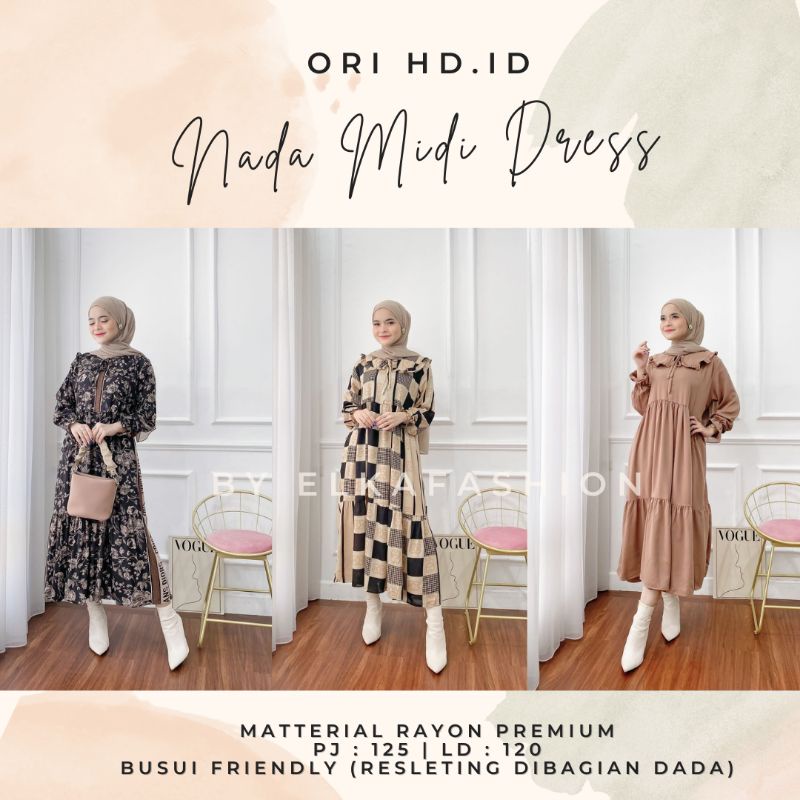 Nada Midi Dress Hd.id Rayon Twill Premium Midi Dress Original Hdid