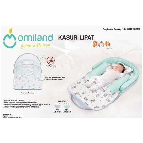 Omiland Kasur Lipat Kelambu Bayi Sloth Series -iva