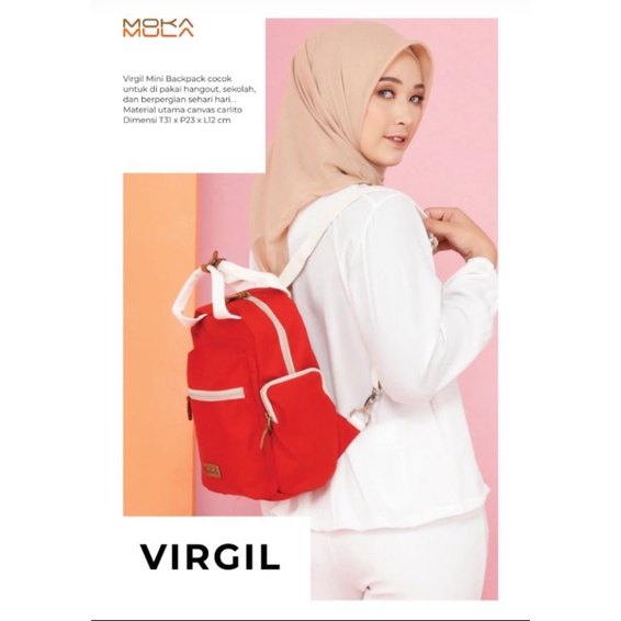 MOKAMULA VIRGIL Mini Backpack Tas Selempang Tas Jinjing Tas Bahu Tas Ransel 3in1