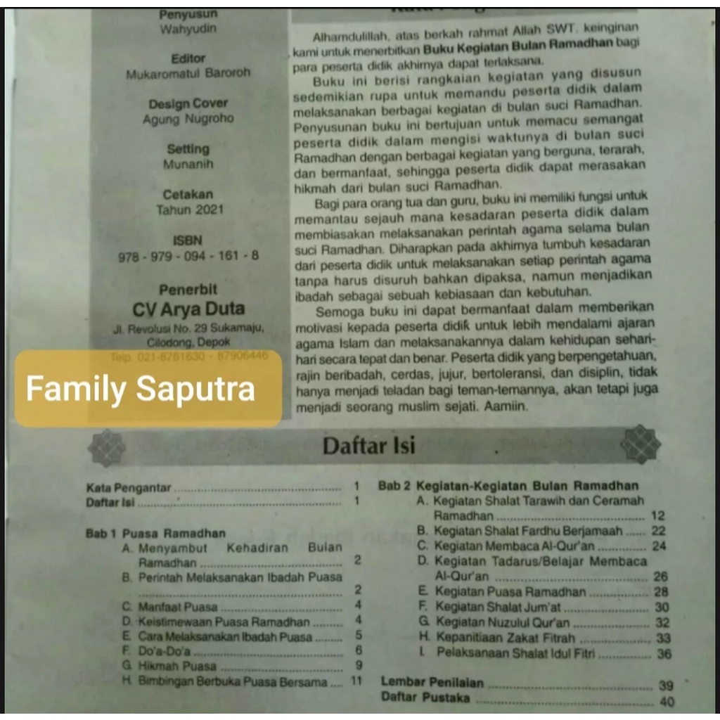 BUKU KEGIATAN AGENDA BULAN RAMADHAN SD SMP SMA-5