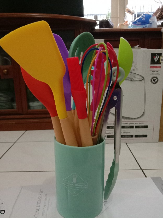 Alat Masak Set Spatula Sehat Tahan Panas Silicone Kitchen Tools Set Spatula Silikon Bpa-free 12pcs