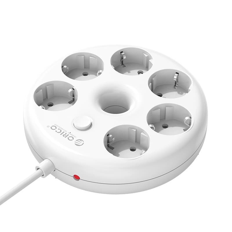 ORICO 6 Plug Power Strip Round - ODR-6A-10A-ID