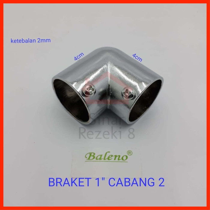 penawaranspesial Bracket 1" inch Cabang 2 L Lubang Stainless Sambungan Pipa Bulat Join Diskon
