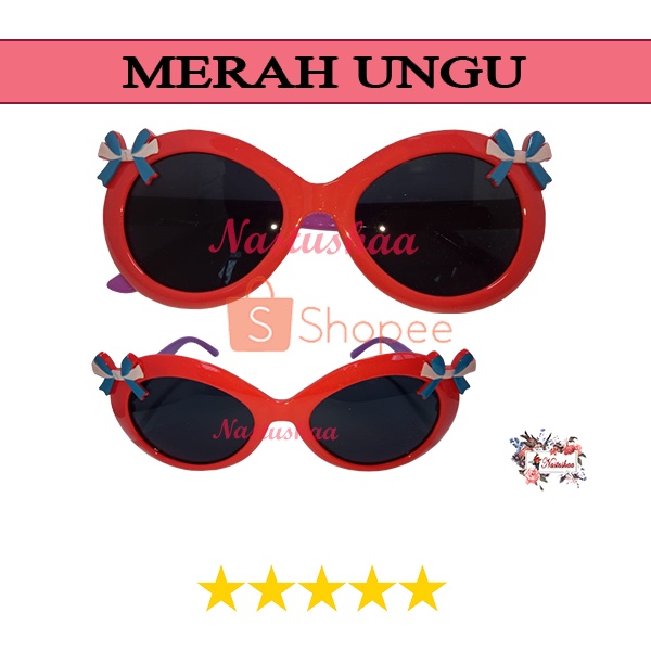 Kacamata Anak Fashion Motif Pita Kaca Mata Hitam High Quality Kids Sunglasses Gaya Korea Anti UV NOCASE