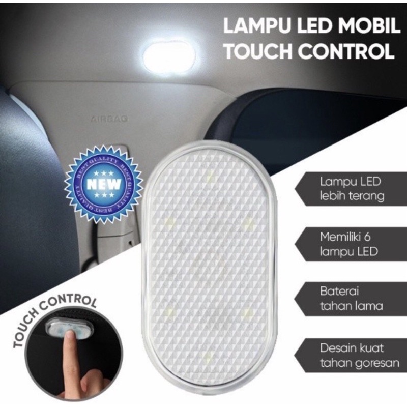 Touch ligth lampu sentuh usb 6led plafon mobil