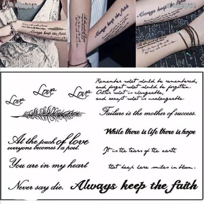 Tatto Temporary Love  Letter Hand Tato  Temporer Sticker 