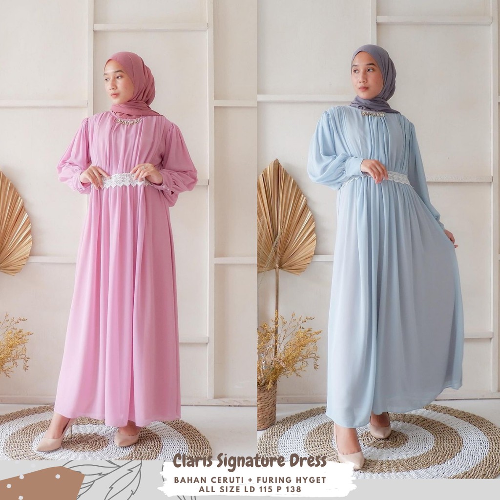 Claris Signature Dress/Dress Payet Ld 115/Dress Ceruti Payet/Dress Kondangan/Dress Tile Seragaman