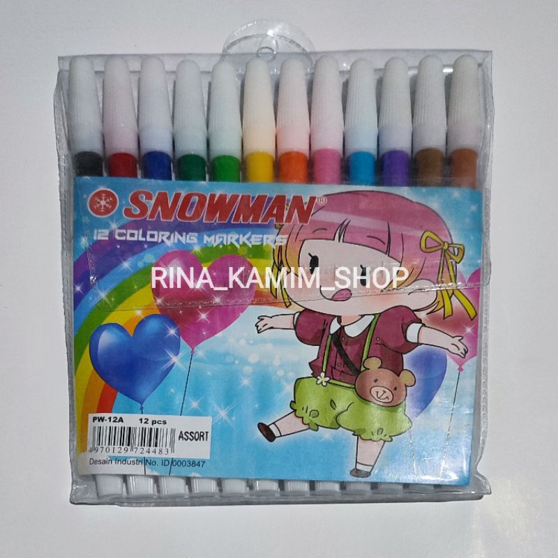 

Spidol warna merek Snowman isi 12 pcs