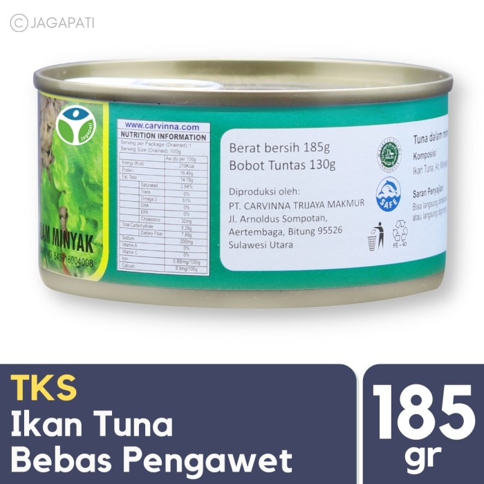 

5ds45ss Tks - Tuna Flakes In Oil 185Gr - Tuna Kaleng - Non Gmo - Ikan Sehat Xa20X1