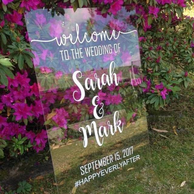 Stiker Custom Decal Papan Welcome Board Acara Lamaran Nikahan Wedding Engagement Sangjit