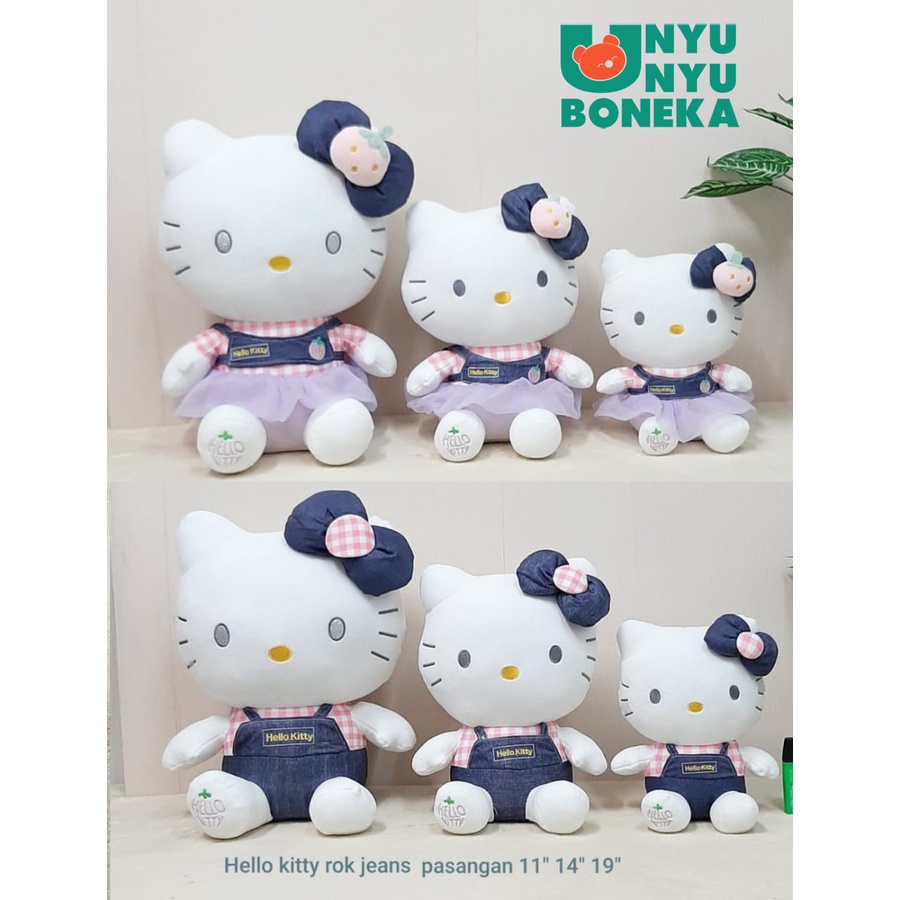 Boneka Hello Kitty Jeans Size 11&quot;/28cm/kucinglucu/disney/BonekaLembut