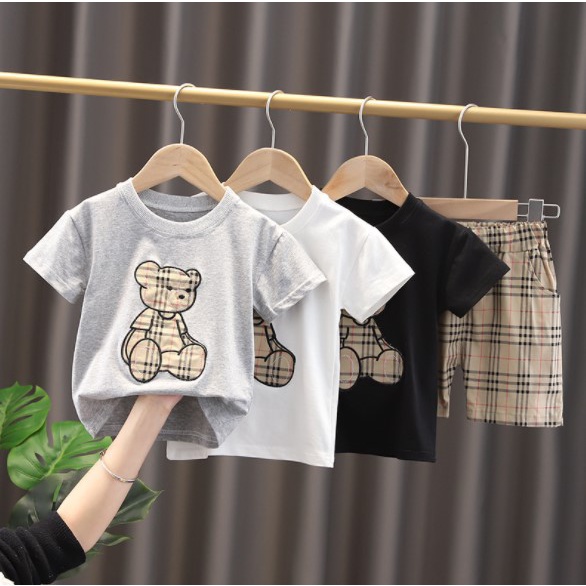 P9-Baju Anak laki-laki/Perempuan setelan versi Korea lucu kartun beruang asli Import Korea