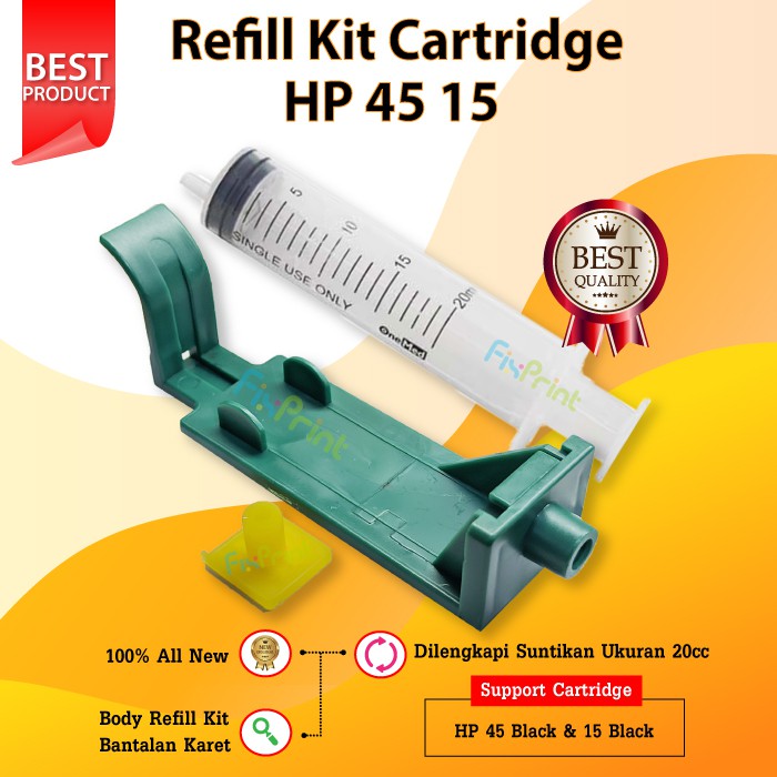 Refill Kit / Klip Penyedot Tinta Cartridge HP45 HP15 Murah