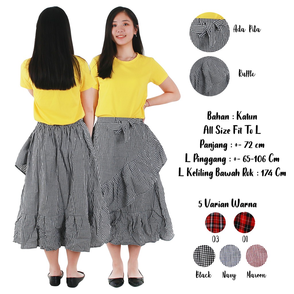 YELONIX - Rok SABRINA Skirt Kotak Ruffle