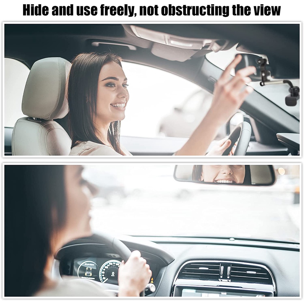 Stand Holder Ponsel Universal Pasang Kaca Spion Mobil Rotasi 360 ° Bisa Dilipat Untuk Iphone / Android