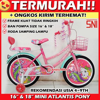  SEPEDA  ANAK PEREMPUAN 16 Inch Mini Atlantis Pony  Kuda  Poni  