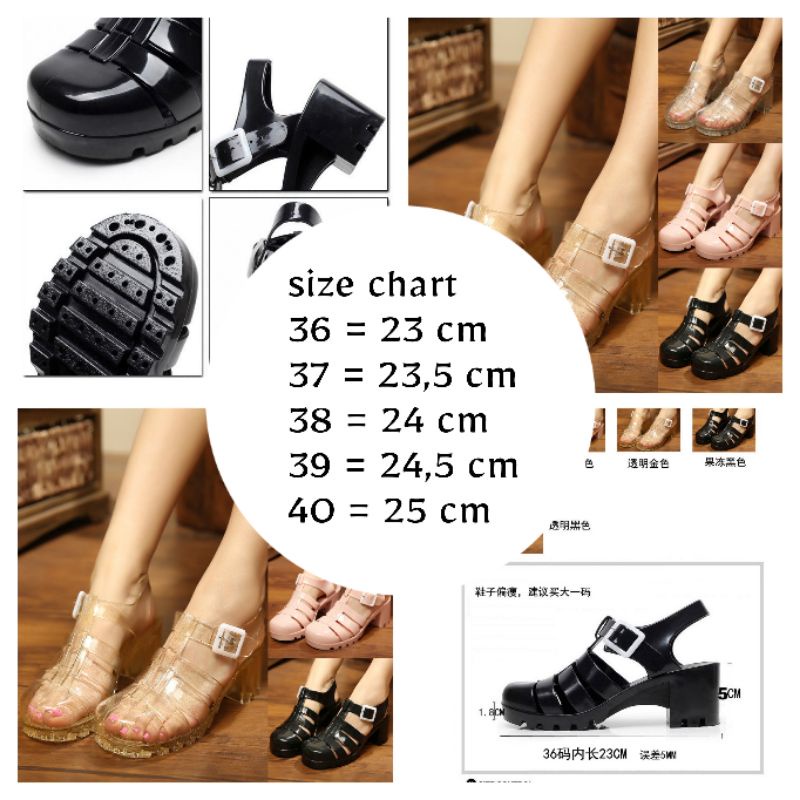 wedges jelly gesper/sepatu wanita import transparant glitter terbaru