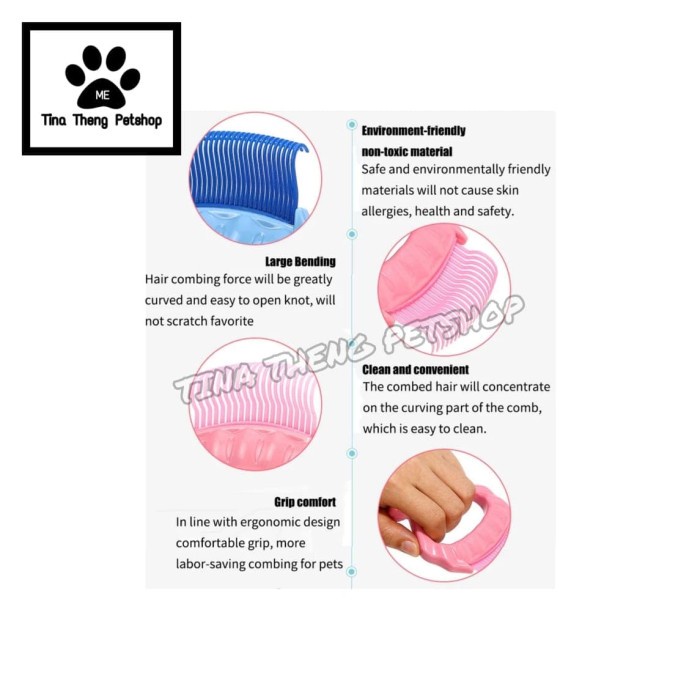 Pet Grooming &quot;DOUBLE COMB HAND GRIP&quot; Sisir Hewan