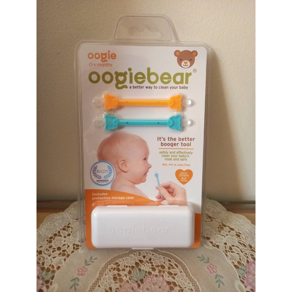 Oogiebear-Brite Nose &amp; Ear Cleaner With Case and LED //  With Case 2pk - Orange/Seafoam