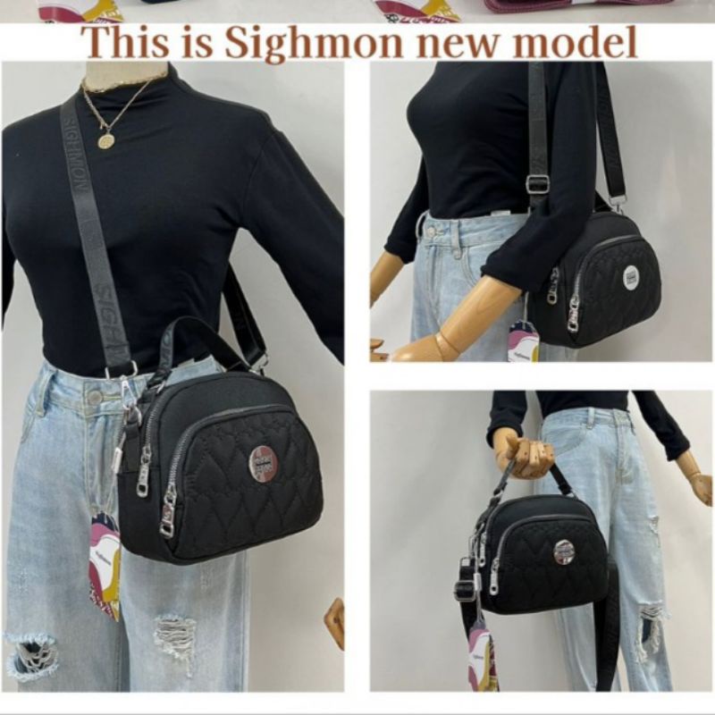 (Bisa cod)Tas selempang wanita sighmon 7701 import