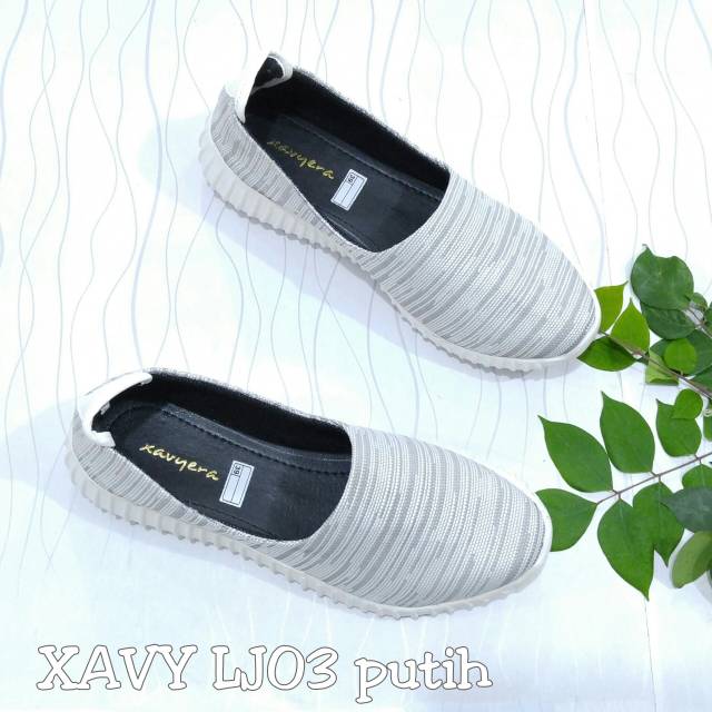 Borneo Sepatu Flat Slip on  LJ03 Sepatu wanita Bahan Kanvas Tebal