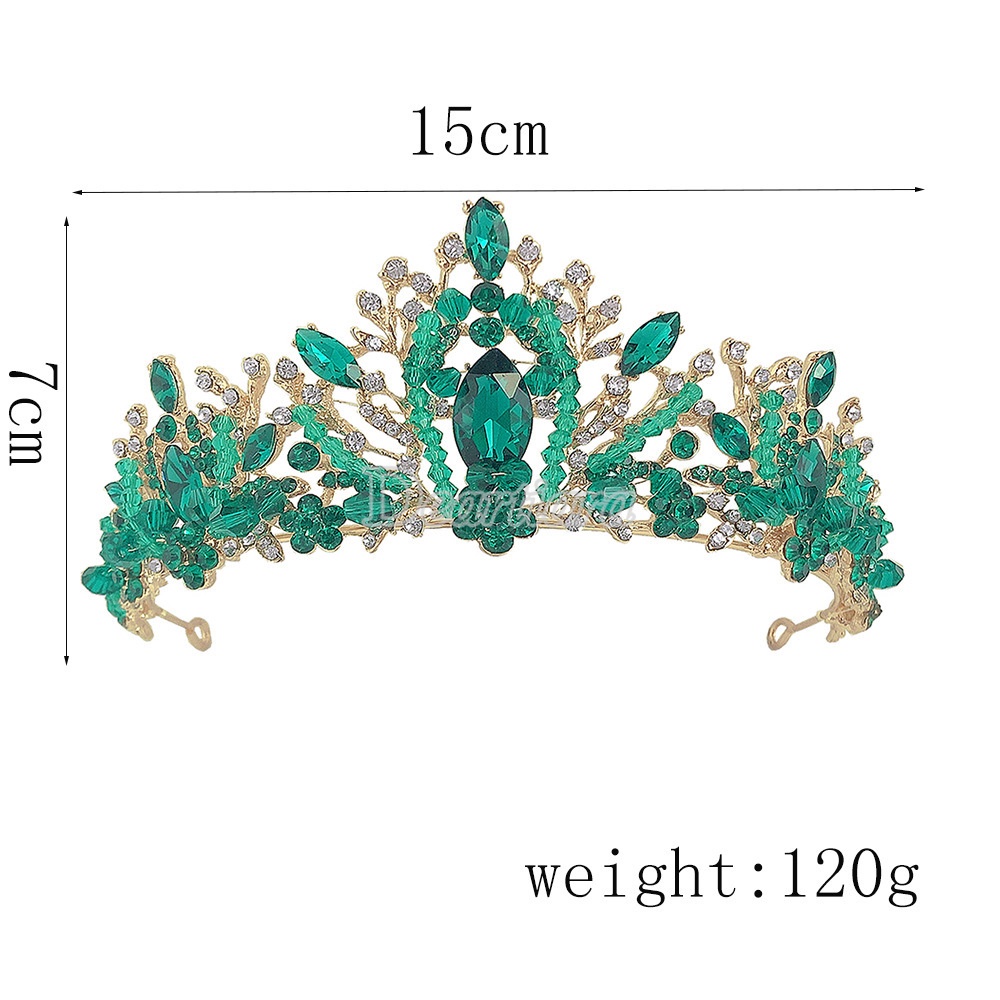 Mahkota Kristal Emas Handmade Untuk Aksesoris Rambut Pengantin Wanita