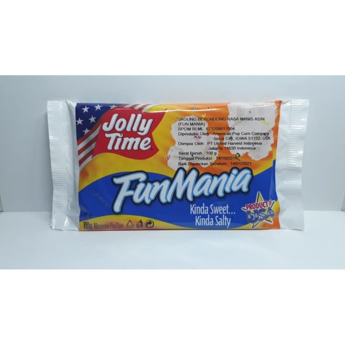 

INSTANT-CAMILAN- JOLLY TIME POPCORN MICROWAVE ANEKA VARIAN RASA : TBC, BOB, FM, BL - THE BIG CHEESE