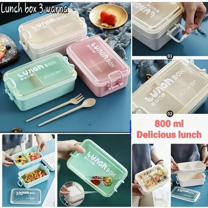 [COD] KOTAK MAKAN LUNCH BOX SET L336 KOTAK MAKAN 800ML