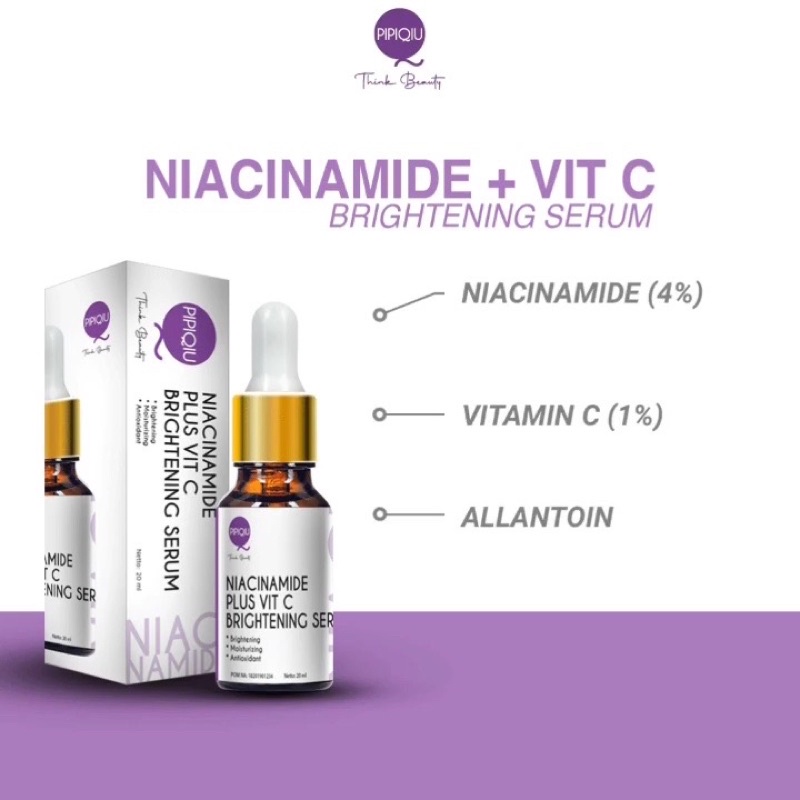 PROMO PIPIQIU SOLUTION SERUM NIACINAMIDE + VIT C BRIGHTENING SERUM 20ML BPOM RESMI