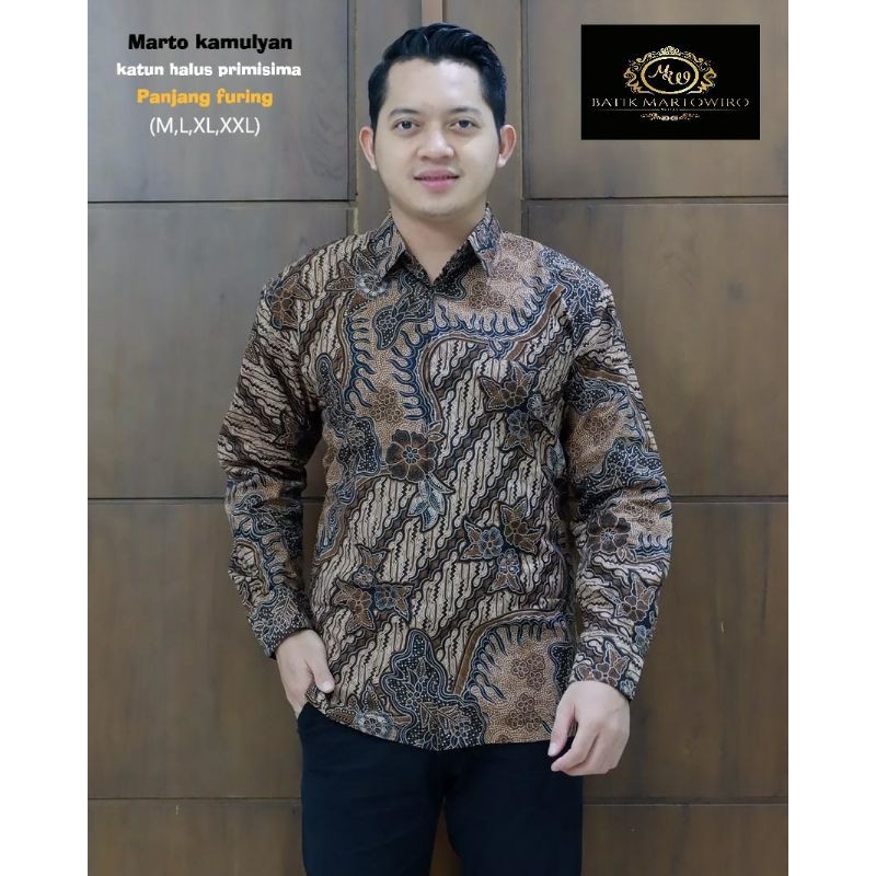 TERBARU! Kemeja Batik Lengan Panjang Batik Motif Elegan MARTO KAMULYAN Batik Lapis Furing