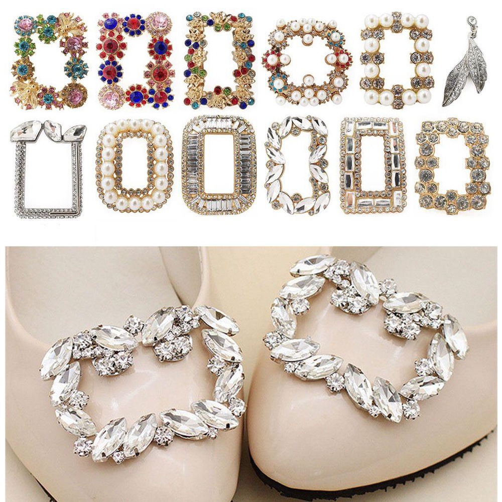 1pc Klip Sepatu DIY Sepatu Wanita Kristal Dekorasi Sepatu