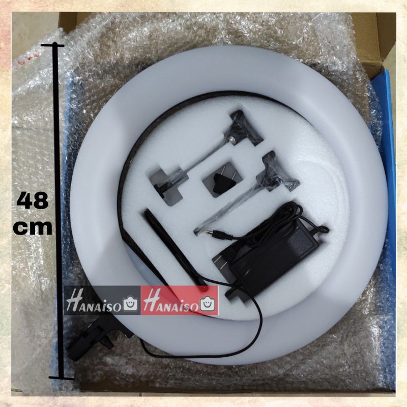 Termurah Medan HANAISO Ringlight Bicolor 18 inch 50cm 45cm 47cm 45 50 47 cm LED Ring light Lampu MUA LED 55W 5600k